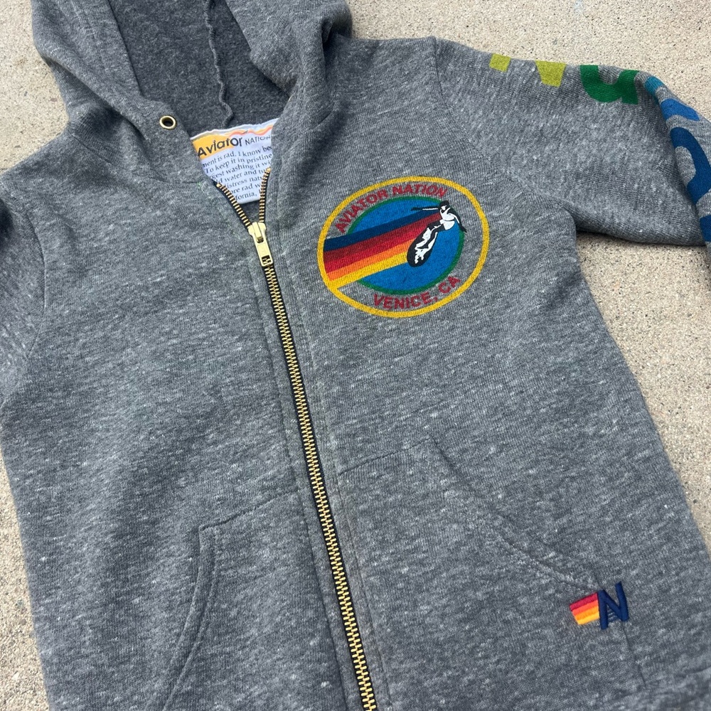 Aviator Nation Kids 4T gray hoodie - Picture 8 of 11